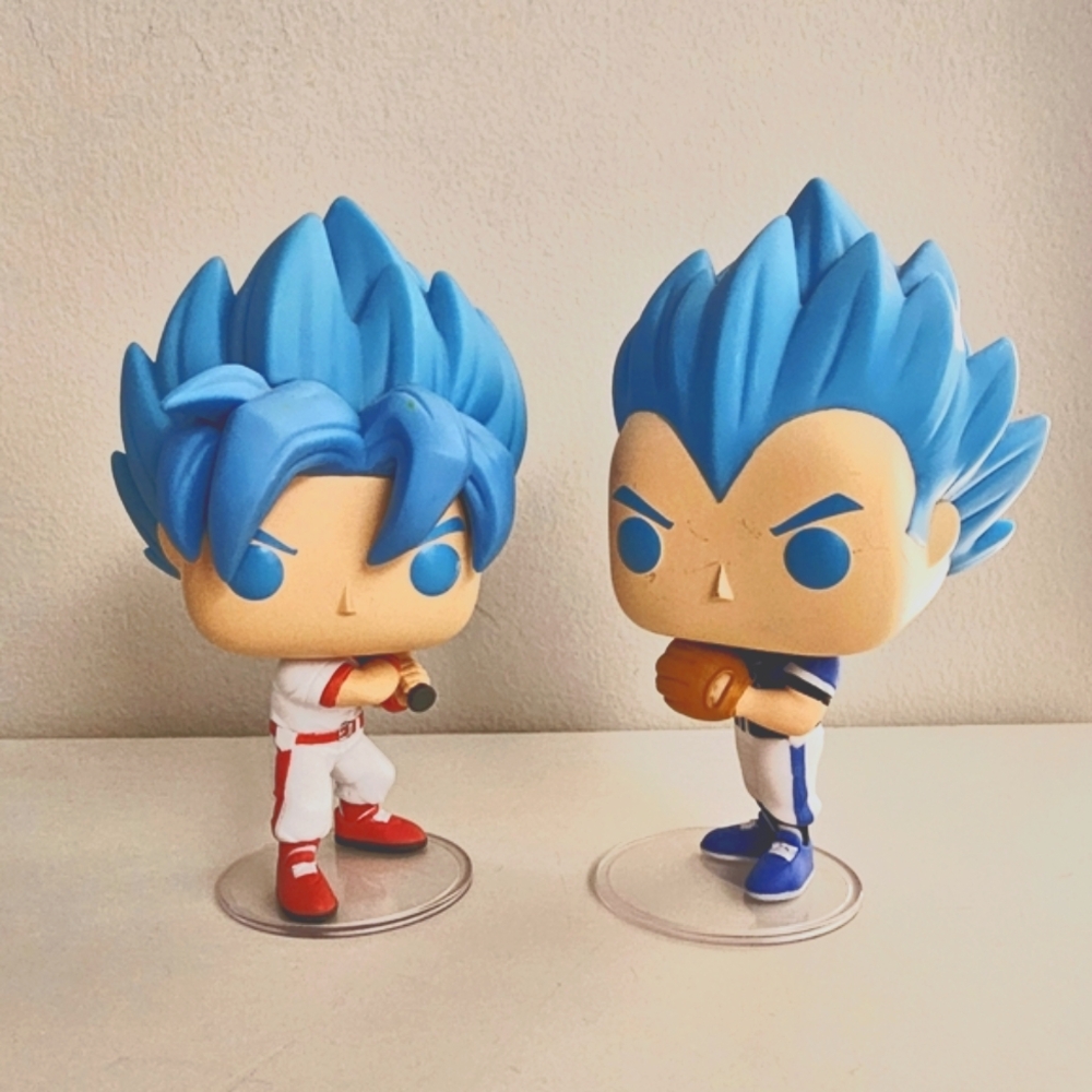 Dragon Ball Super Goku & Vegeta SSGSS Baseball Figurines